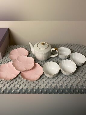 Japanese Tea Pot Set with Plates
